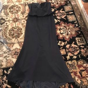 Vtg Black Silk 2 Piece Gown by David Meister Sz 12